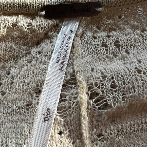 Free People Size S Beige For The Love of Flowers Boho Cold Shoulder Tunic Top - Picture 8 of 16